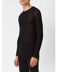 schwarzes Langarmshirt von Rick Owens