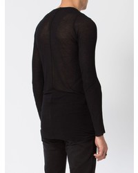 schwarzes Langarmshirt von Rick Owens