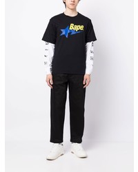 schwarzes Langarmshirt von A Bathing Ape