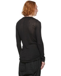 schwarzes Langarmshirt von Rick Owens