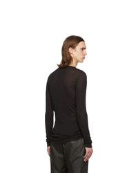 schwarzes Langarmshirt von Rick Owens