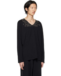 schwarzes Langarmshirt von MM6 MAISON MARGIELA