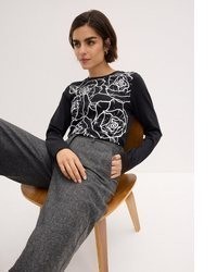 schwarzes Langarmshirt von bonprix
