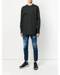 schwarzes Langarmshirt von DSQUARED2