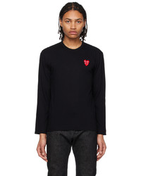 schwarzes Langarmshirt von Comme Des Garcons Play