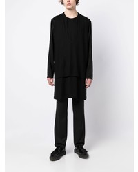 schwarzes Langarmshirt von Comme Des Garcons Homme Plus