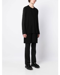 schwarzes Langarmshirt von Comme Des Garcons Homme Plus