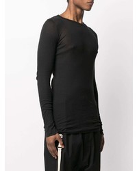 schwarzes Langarmshirt von Rick Owens