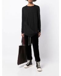 schwarzes Langarmshirt von Rick Owens