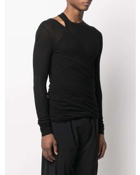 schwarzes Langarmshirt von Rick Owens