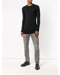 schwarzes Langarmshirt von Rick Owens