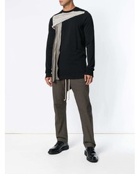 schwarzes Langarmshirt von Rick Owens