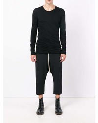 schwarzes Langarmshirt von Rick Owens