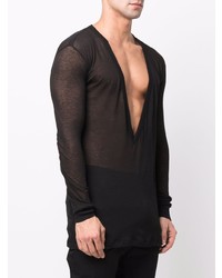 schwarzes Langarmshirt von Rick Owens