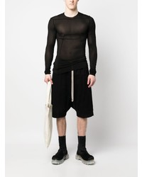 schwarzes Langarmshirt von Rick Owens