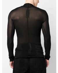 schwarzes Langarmshirt von Rick Owens