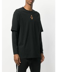 schwarzes Langarmshirt von Marcelo Burlon County of Milan