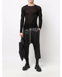 schwarzes Langarmshirt von Rick Owens