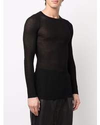 schwarzes Langarmshirt von Rick Owens