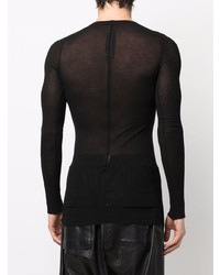 schwarzes Langarmshirt von Rick Owens