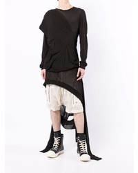 schwarzes Langarmshirt von Rick Owens DRKSHDW