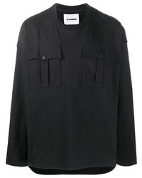 schwarzes Langarmshirt von Jil Sander