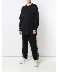 schwarzes Langarmshirt von Marcelo Burlon County of Milan