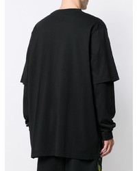 schwarzes Langarmshirt von Marcelo Burlon County of Milan