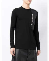 schwarzes Langarmshirt von Rick Owens