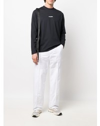 schwarzes Langarmshirt von Jil Sander