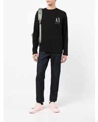 schwarzes Langarmshirt von Armani Exchange