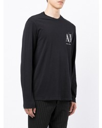 schwarzes Langarmshirt von Armani Exchange