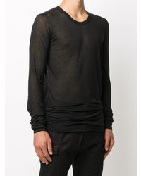 schwarzes Langarmshirt von Rick Owens