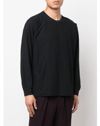 schwarzes Langarmshirt von Homme Plissé Issey Miyake