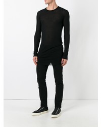 schwarzes Langarmshirt von Rick Owens