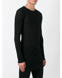 schwarzes Langarmshirt von Rick Owens