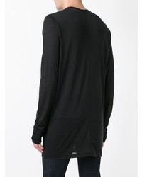 schwarzes Langarmshirt von Rick Owens