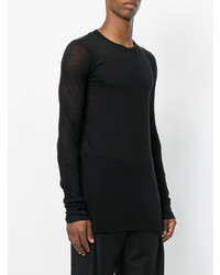 schwarzes Langarmshirt von Rick Owens