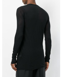 schwarzes Langarmshirt von Rick Owens