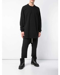 schwarzes Langarmshirt von Rick Owens