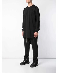 schwarzes Langarmshirt von Rick Owens