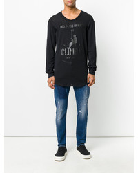 schwarzes Langarmshirt von DSQUARED2