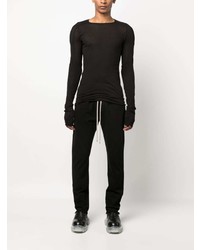 schwarzes Langarmshirt von Rick Owens