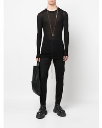 schwarzes Langarmshirt von Rick Owens