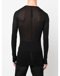 schwarzes Langarmshirt von Rick Owens