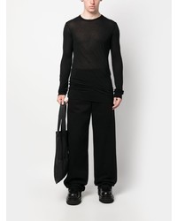 schwarzes Langarmshirt von Rick Owens