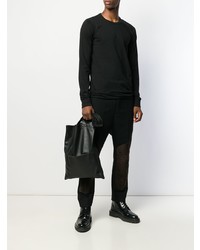 schwarzes Langarmshirt von Rick Owens