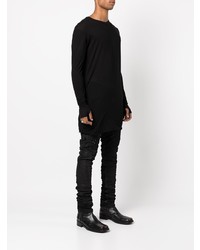 schwarzes Langarmshirt von Boris Bidjan Saberi