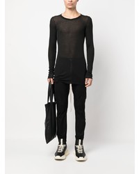 schwarzes Langarmshirt von Rick Owens