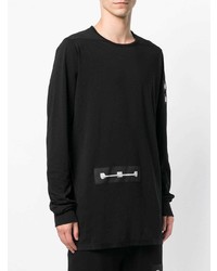 schwarzes Langarmshirt von Rick Owens DRKSHDW